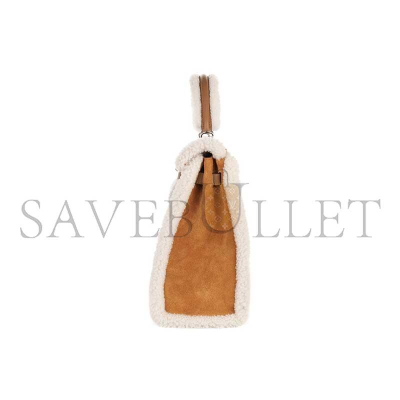 H**mes MASTER KELLY 35 TEDDY PLUSH SWIFT CHAMOIS ALEZAN PALLADIUM HARDWARE (35*25*12cm)